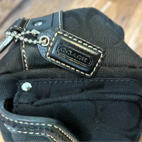 Coach Vintage Y2K MINI Black Satchel Purse Women's Handbag Jaquard Canvas Sig C - Picture 5 of 14